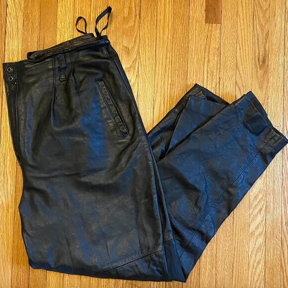 VINTAGE DIANA MARCO || LEATHER PEG PANTS - Picture 1 of 5